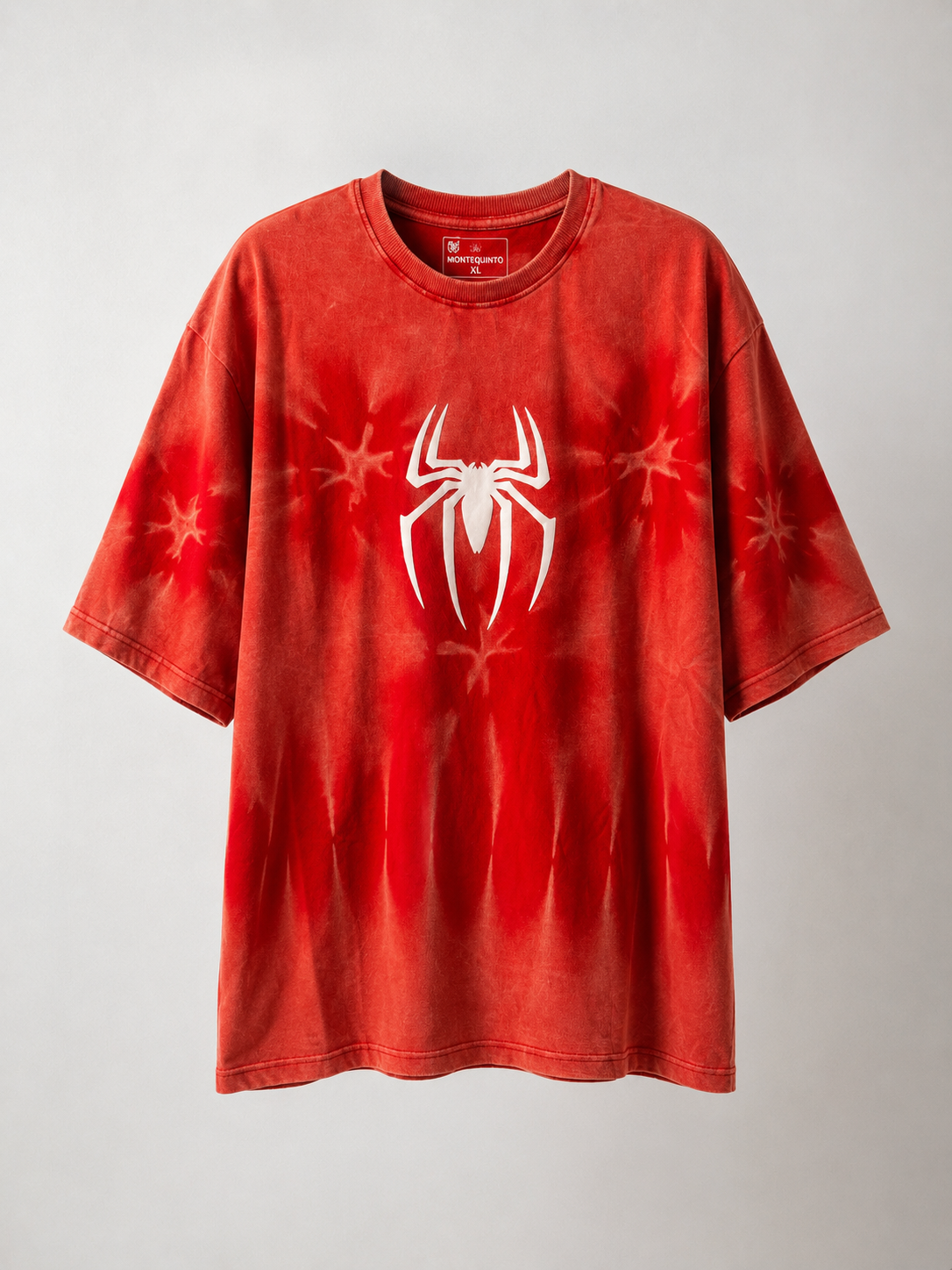 Red Acid Wash Spider Oversized T-Shirt | ONYX MENS | JAMNAGAR