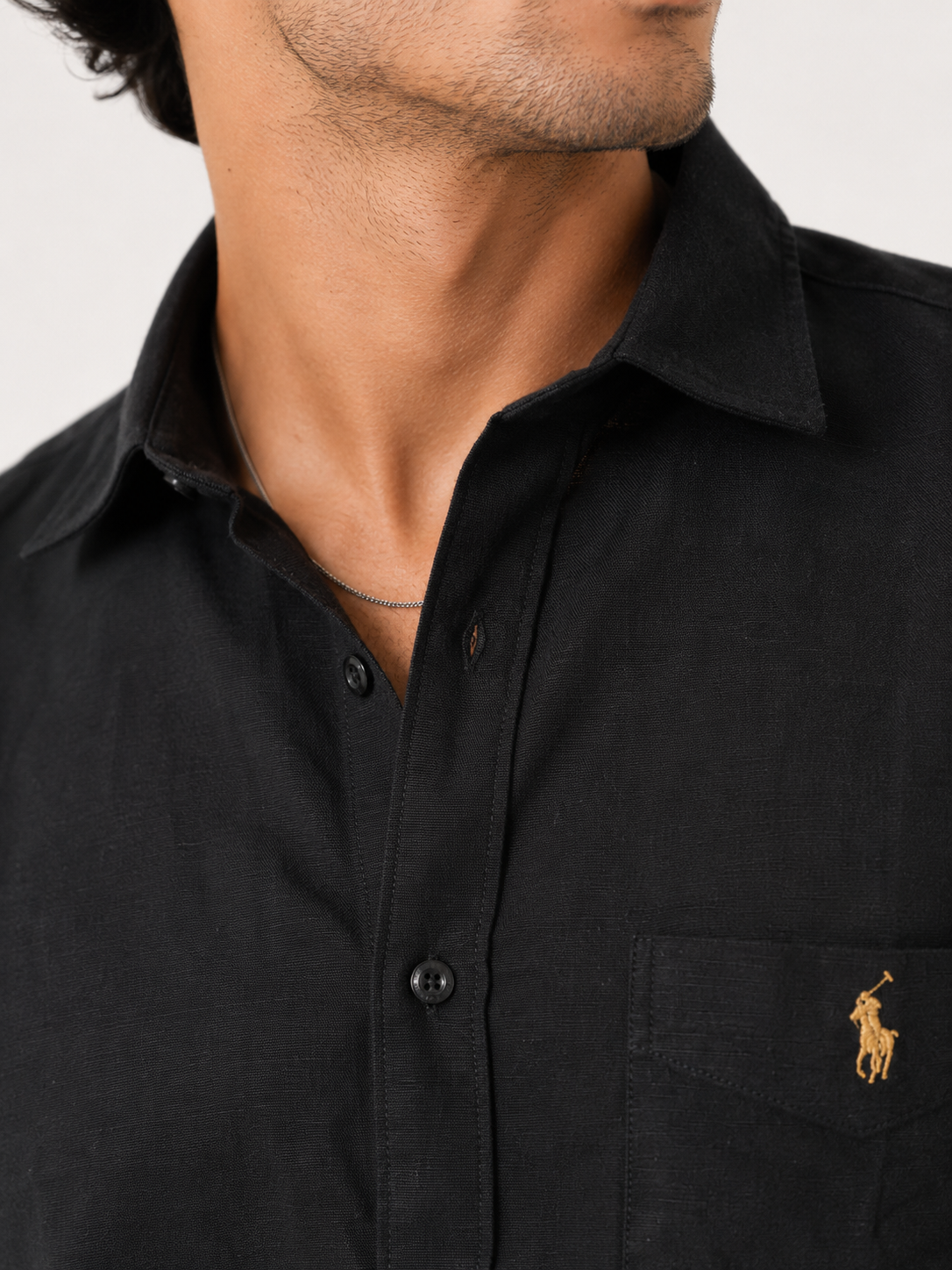 Black Linen Blend Shirt | ONYX MENS | JAMNAGAR